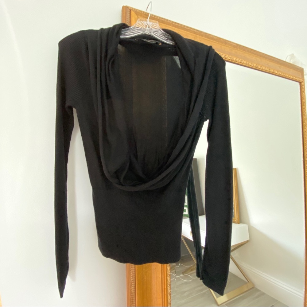 BCBG SWOOPING FINE KNIT SWEATER- S